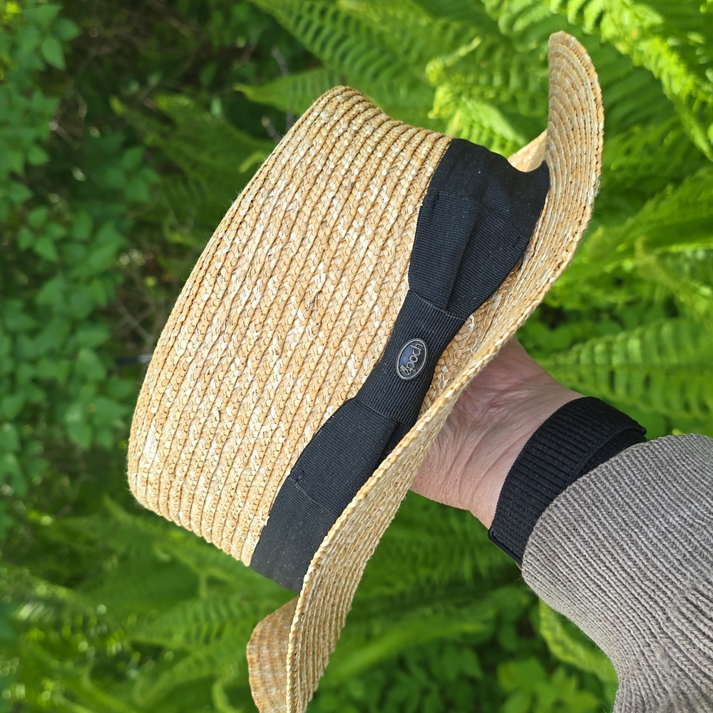 Epoch Hat Company Straw Hat BLACK Ribbon One Size